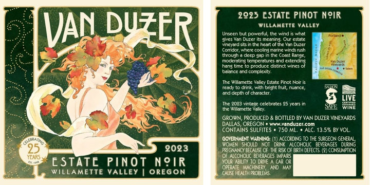 Van Duzer Vineyards Estate Pinot Noir 2023 — Willamette Valley, Eola-Amity Hills AVA