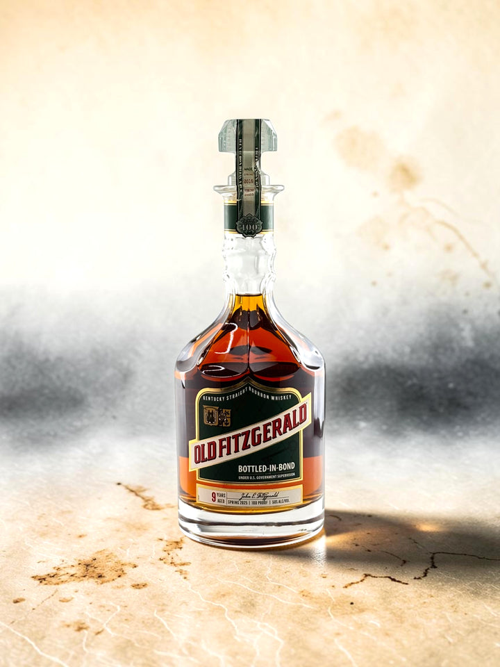  Primary
Old Fitzgerald Bottled-in-Bond 9 Year Spring 2025 bourbon decanter, front view.